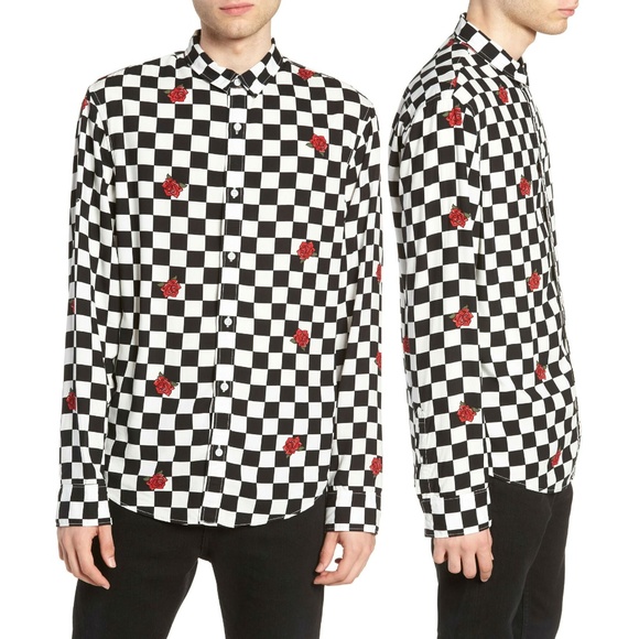 checkered long sleeve shirt